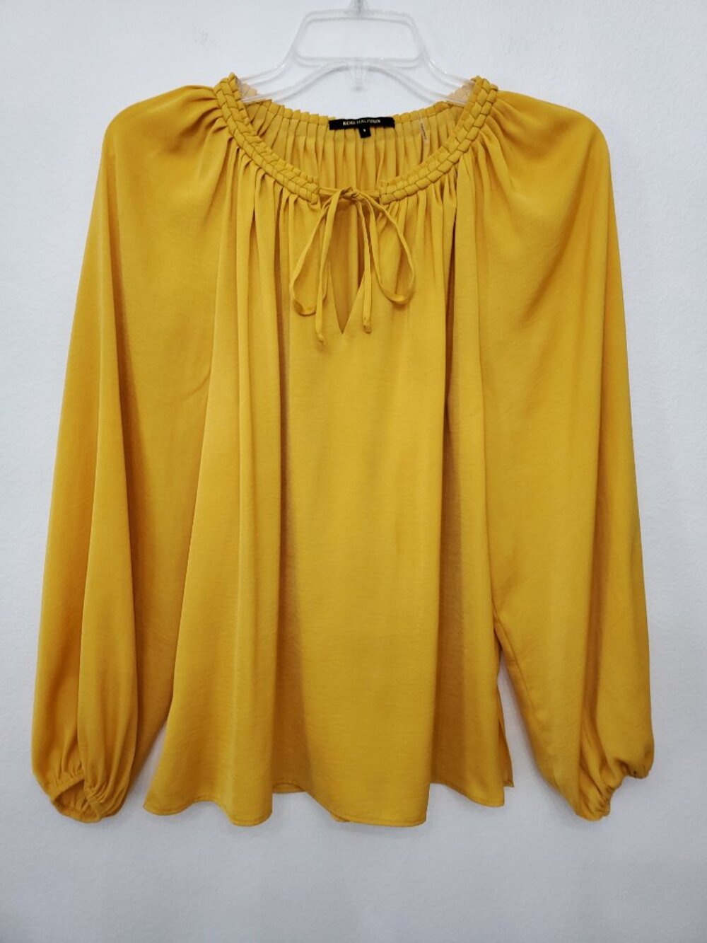 Kobi Halperin Yellow Satin Caprice Women's Blouse Size Small